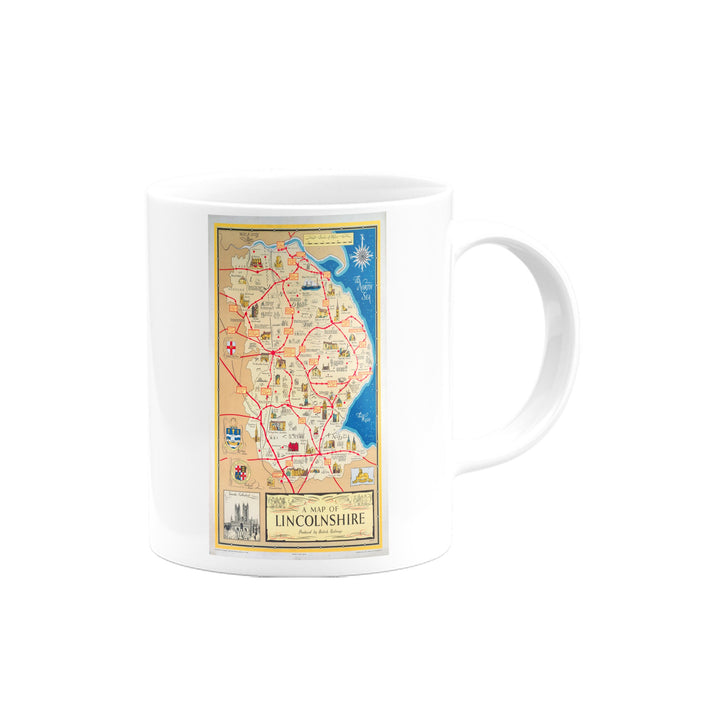 A Map of Lincolnshire - Lincoln Cathedral Mug