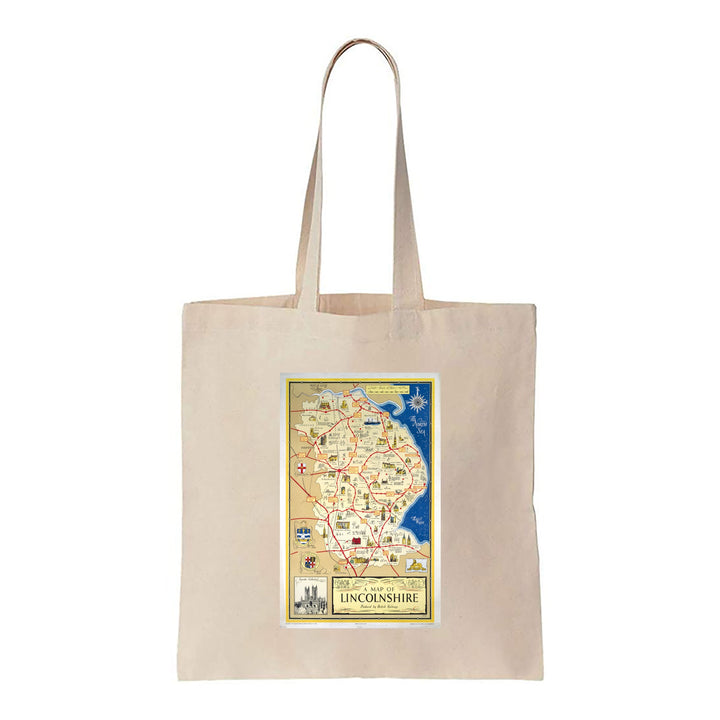 A Map of Lincolnshire - Lincoln Cathedral - Canvas Tote Bag