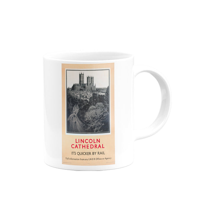 Lincoln Cathedral It's Quicker By Rail Mug