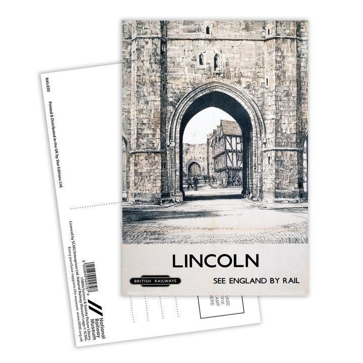 Lincoln See England by Rail Postcard Pack of 8