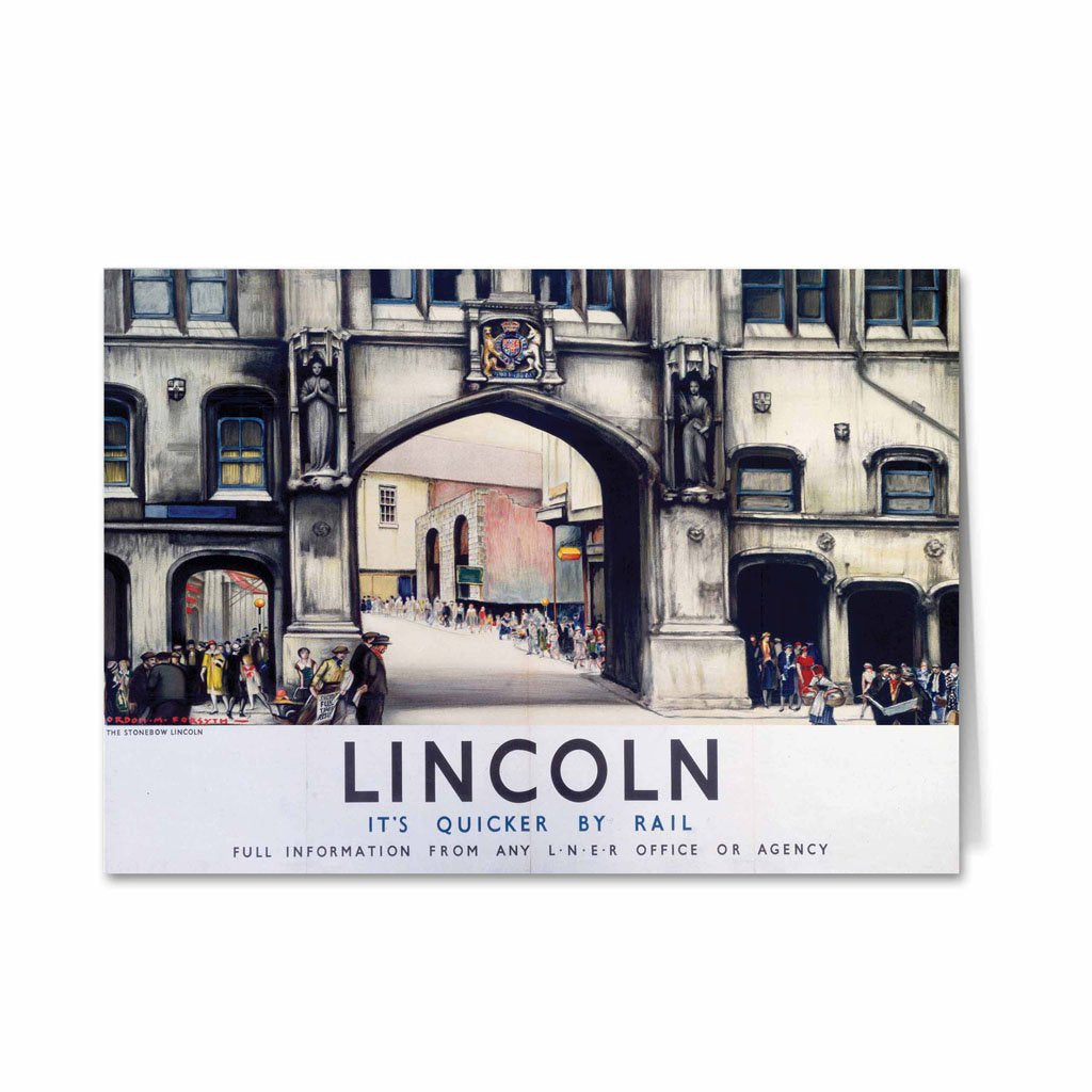 Lincoln It's Quicker By Rail Greeting Card