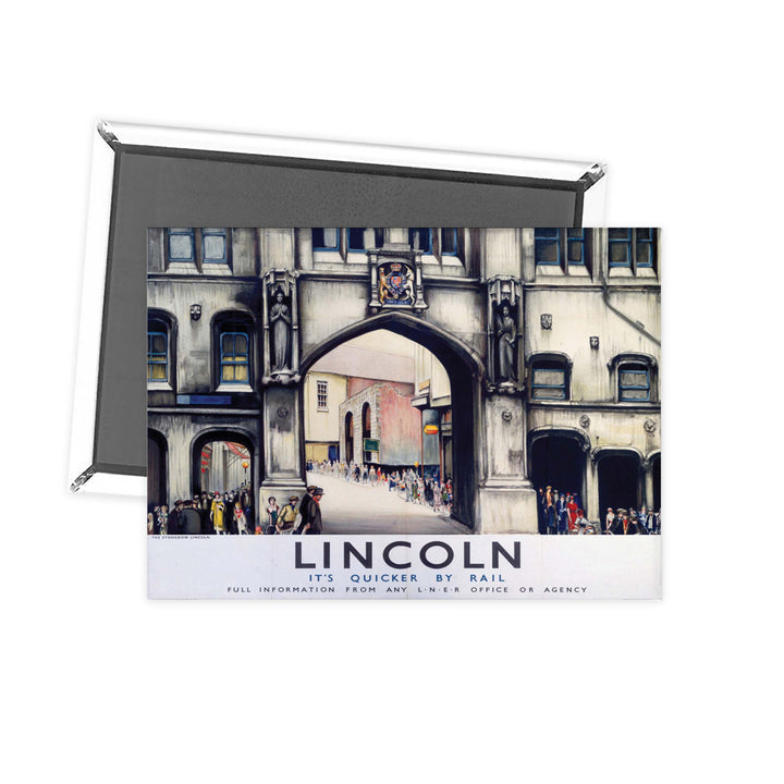 Lincoln It's Quicker By Rail Fridge Magnet