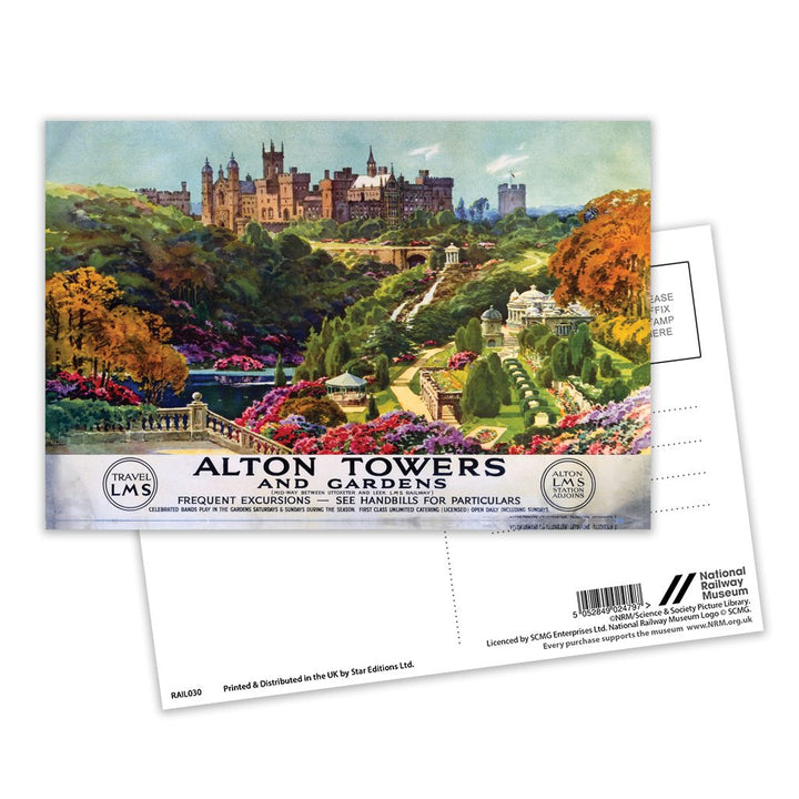 Alton Towers and Gardens Postcard Pack of 8