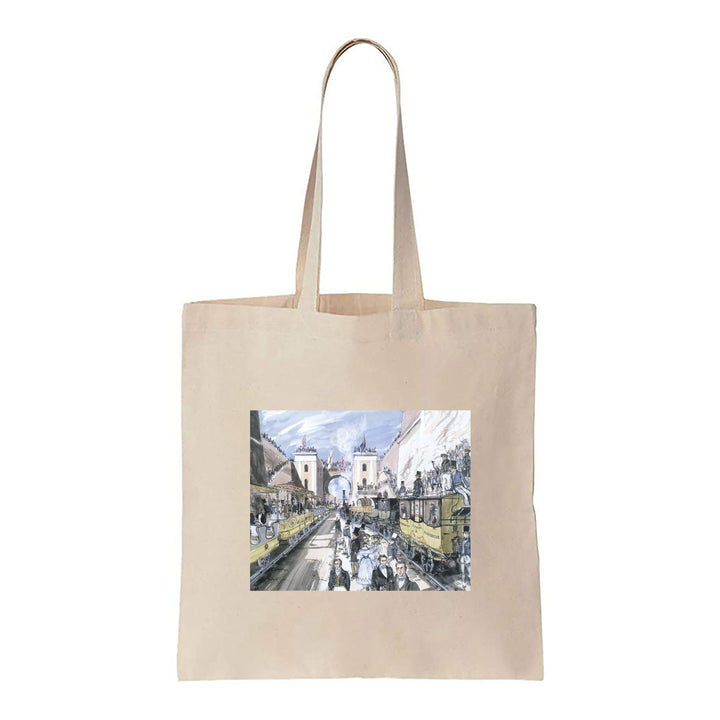 The Opening of the Liverpool-Manchester Railway Drawing - Canvas Tote Bag