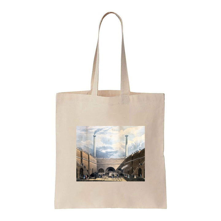 Railway Station Drawing - Canvas Tote Bag