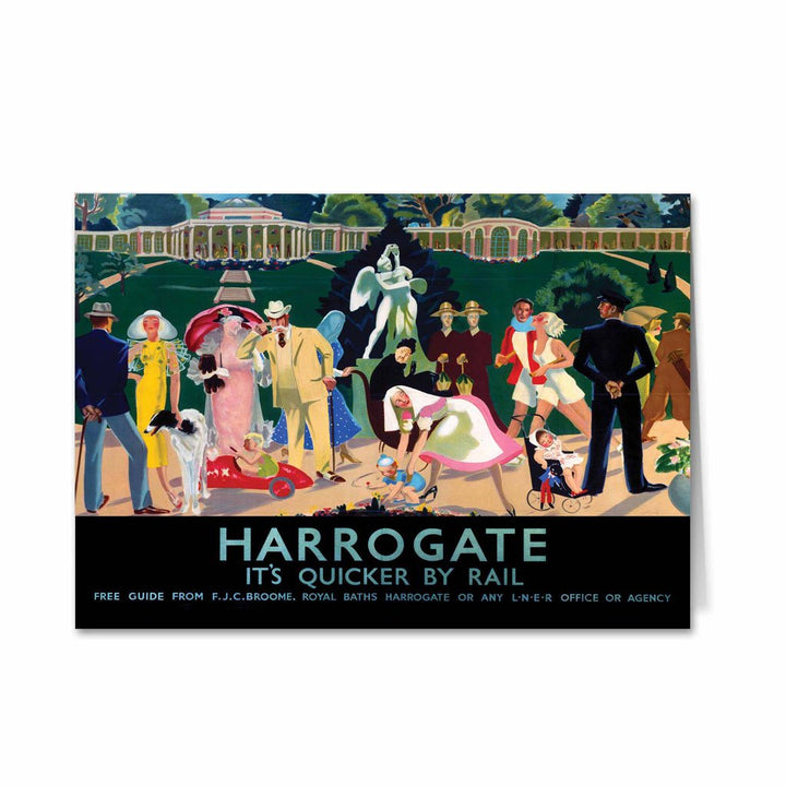 Harrogate, It's Quicker By Rail Greeting Card