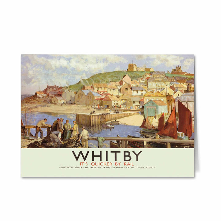 Whitby It's Quicker By Rail Greeting Card