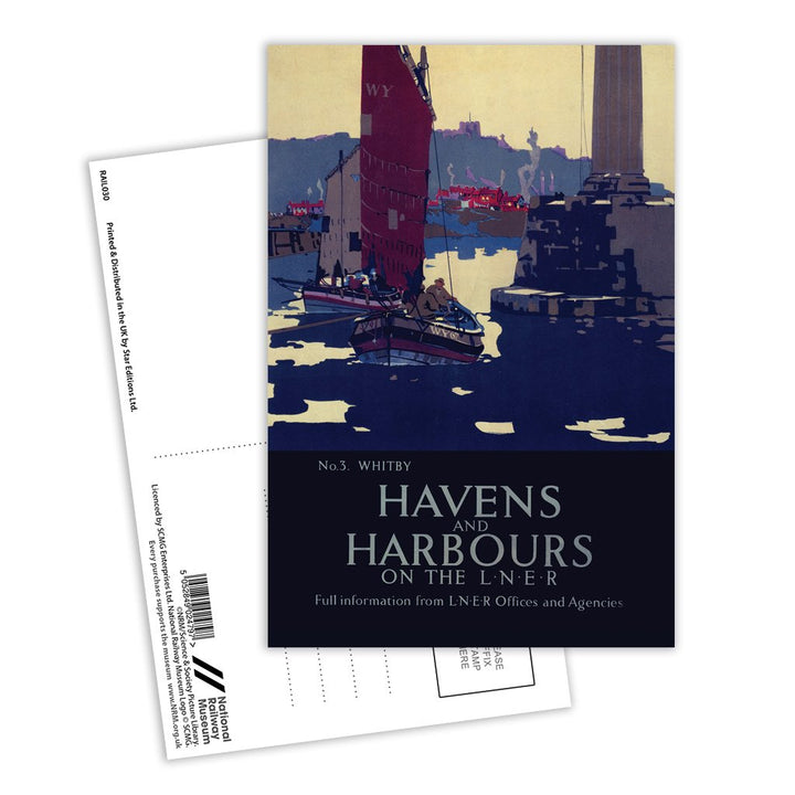 Havens and Harbours No 3 Whitby - LNER Postcard Pack of 8