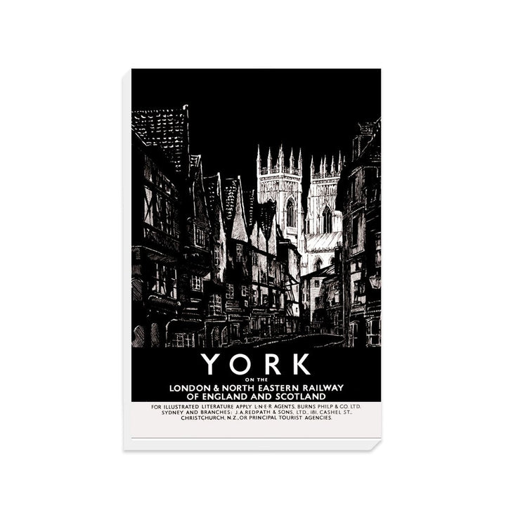 York on the LNER - Black and White - Canvas