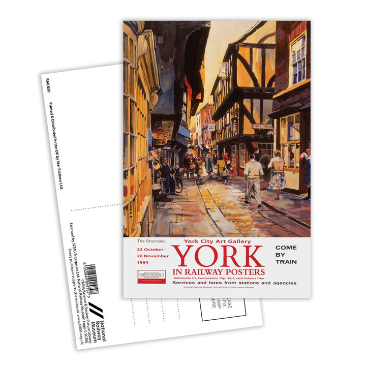 York, The Shambles - Railway Posters Exhibition Postcard Pack of 8