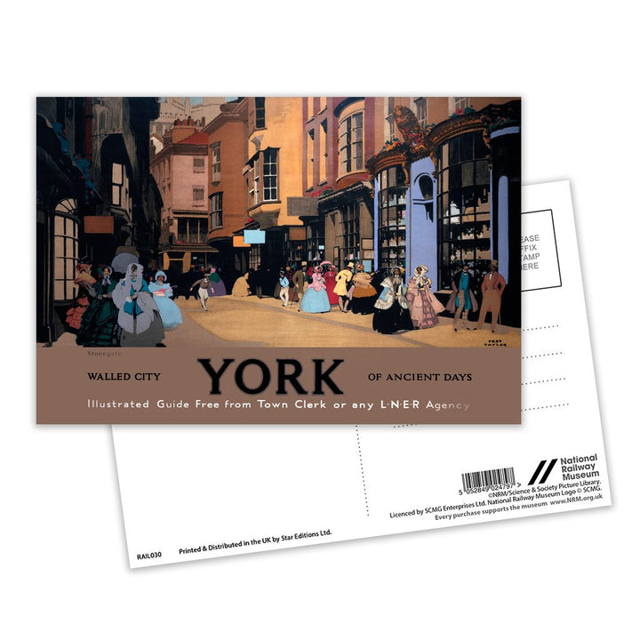 York, Walled City of Ancient Days LNER Postcard Pack of 8