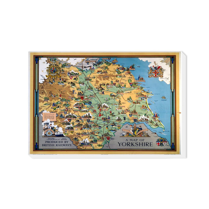 A Map of Yorkshire British Railways - Canvas