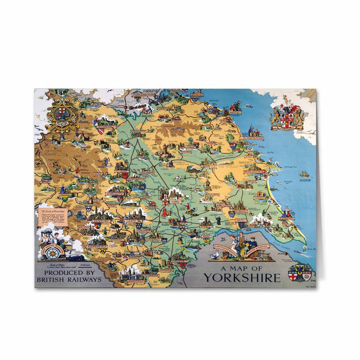 A Map of Yorkshire British Railways Greeting Card