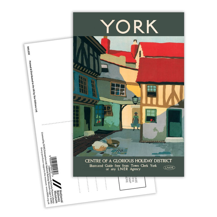 York, Centre of a Glourious Holiday District Postcard Pack of 8