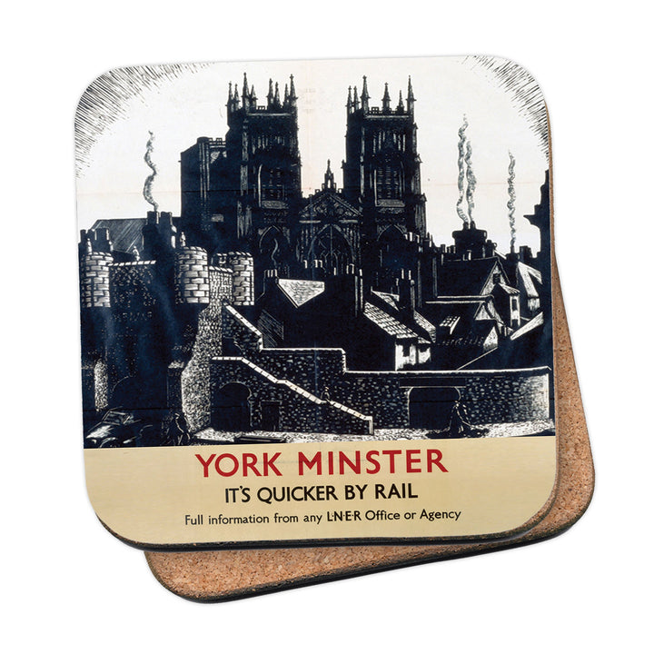 York Minster - Black and White Coaster