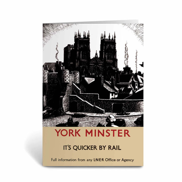 York Minster - Black and White Greeting Card