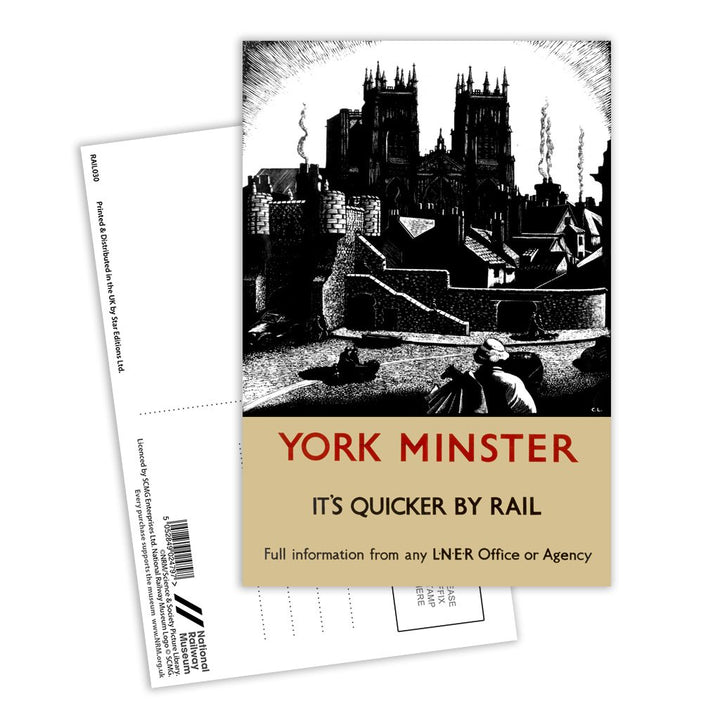 York Minster - Black and White Postcard Pack of 8