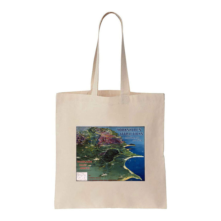 Yorkshire's Attractions Moorland and Sea - Canvas Tote Bag