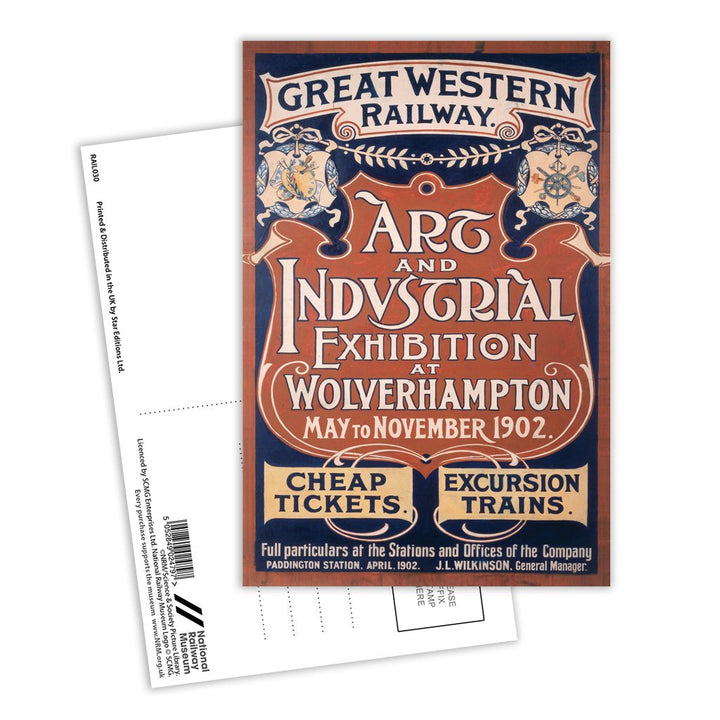 Art and Industrial Wolverhampton GWR Postcard Pack of 8