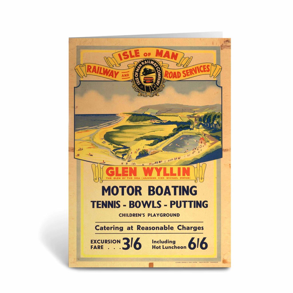 Isle of Man - Glen Wyllin Motor Boating Greeting Card