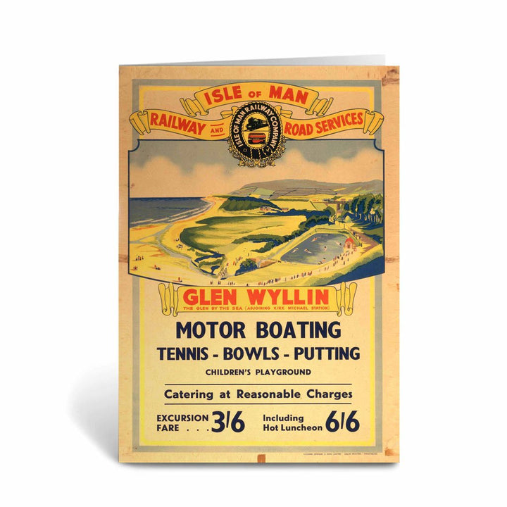 Isle of Man - Glen Wyllin Motor Boating Greeting Card
