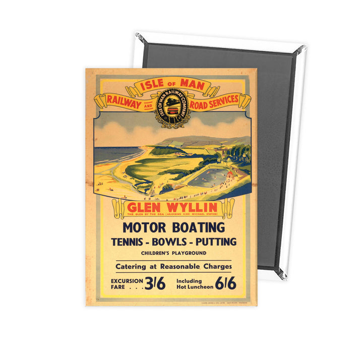 Isle of Man Glen Wyllin Motor Boating Fridge Magnet