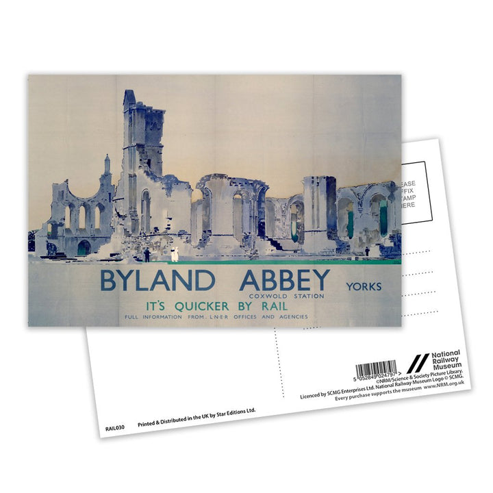 Byland Abbey Coxwold Station Yorkshire Postcard Pack of 8