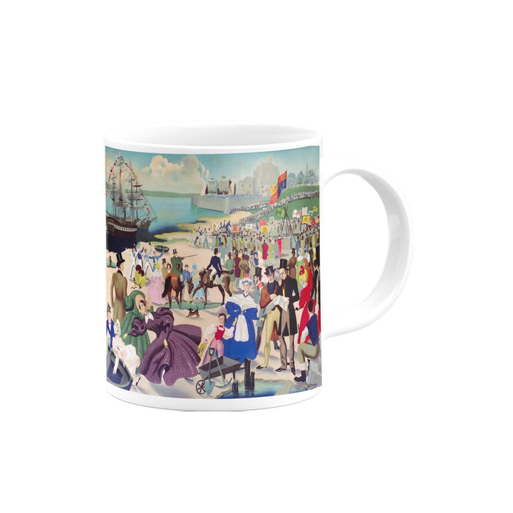 Ship Leaving Busy Port Mug