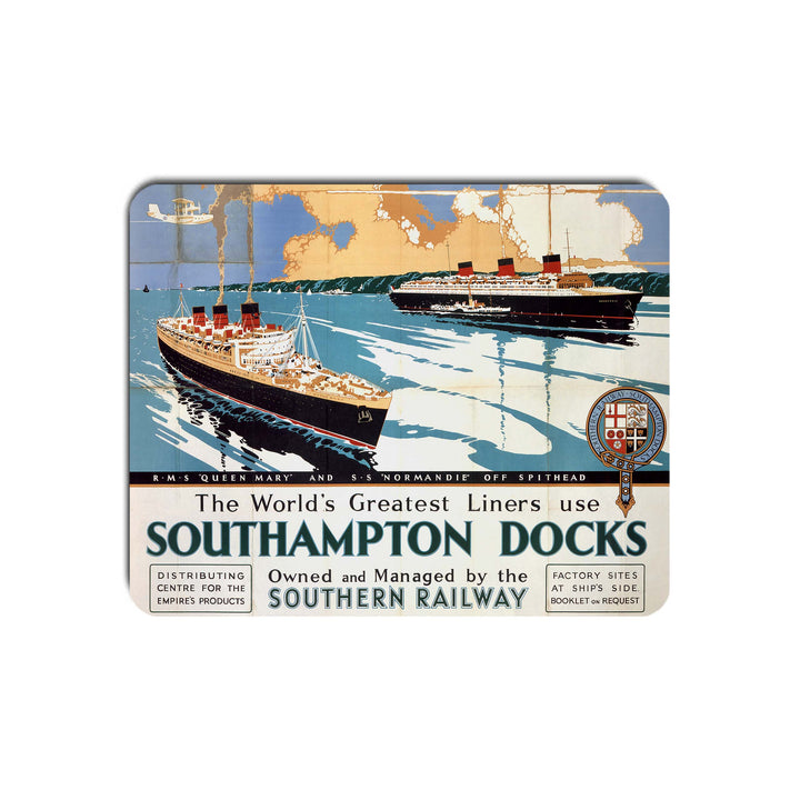Southampton Docks - Queen Mary and Normandie - Mouse Mat