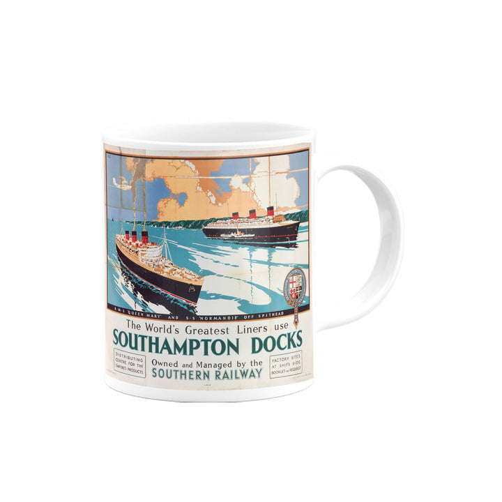 Southampton Docks - Queen Mary and Normandie Mug