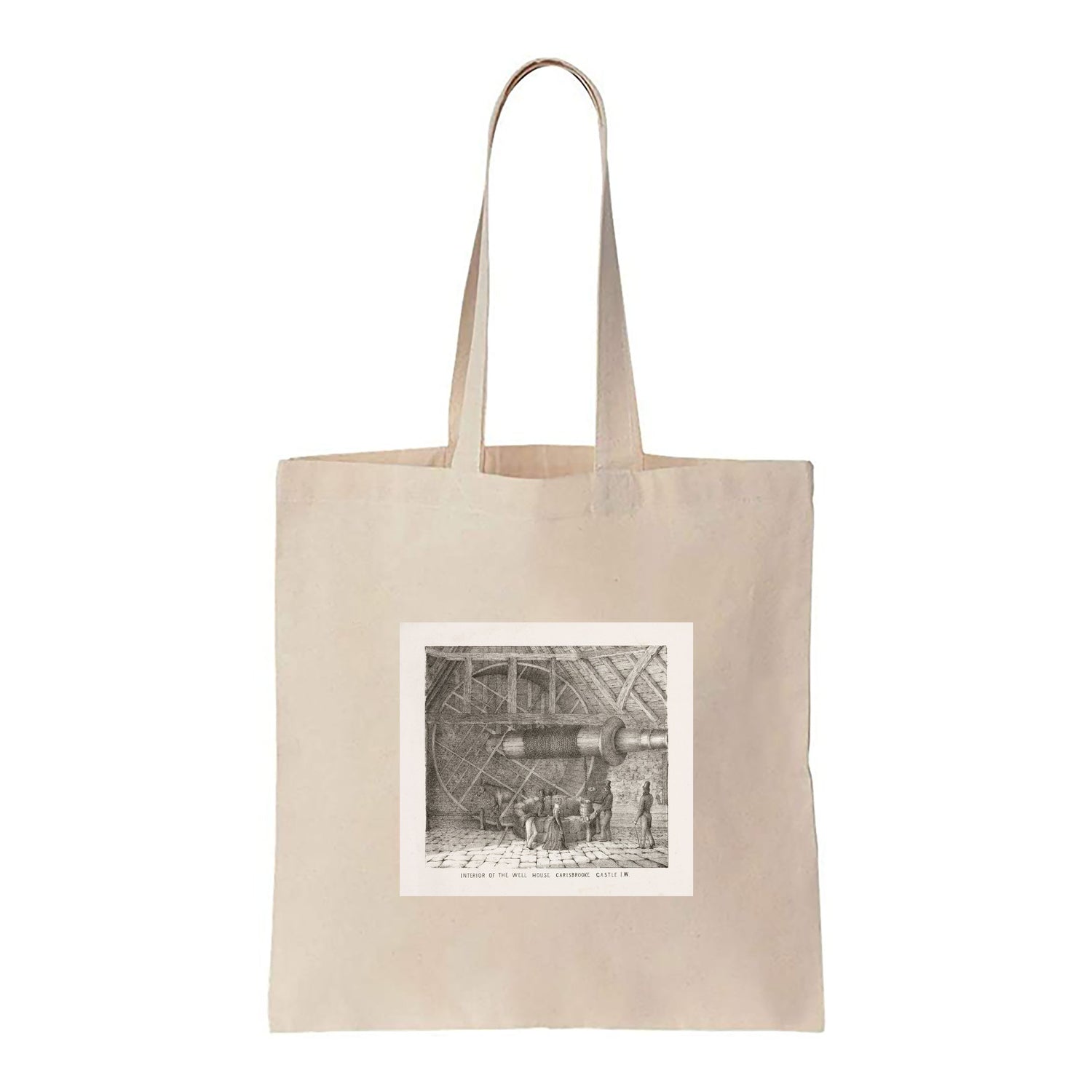 Interior of the Well House, Carisbrooke Castle - Canvas Tote Bag