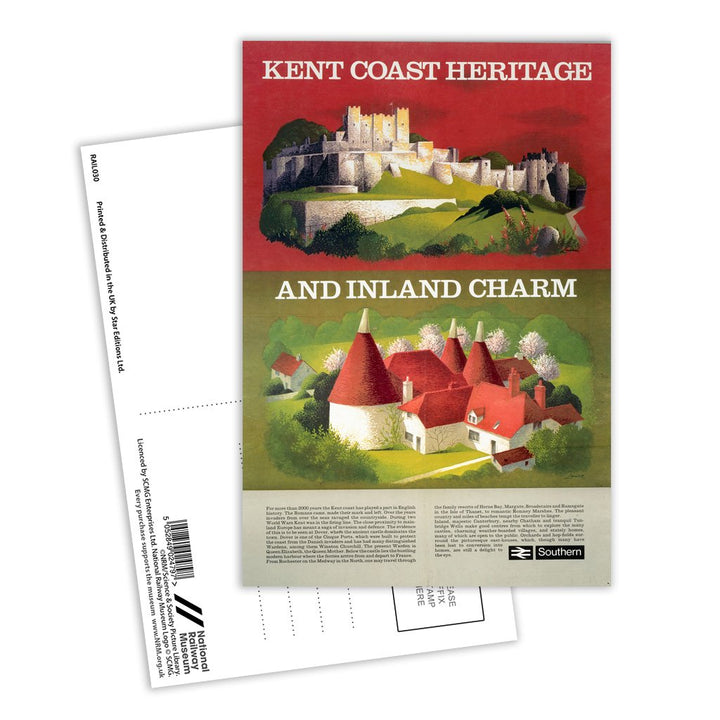 Kent Coast Heritage and Inland Charm Southern Railway Postcard Pack of 8