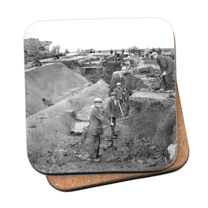 Black and White Construction Site Coaster