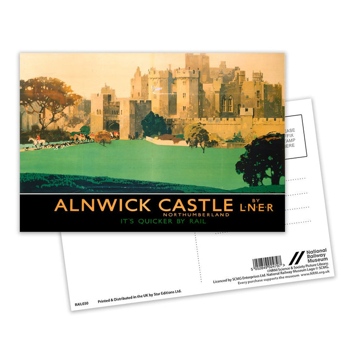 Alnwick Castle Northumberland by LNER Postcard Pack of 8