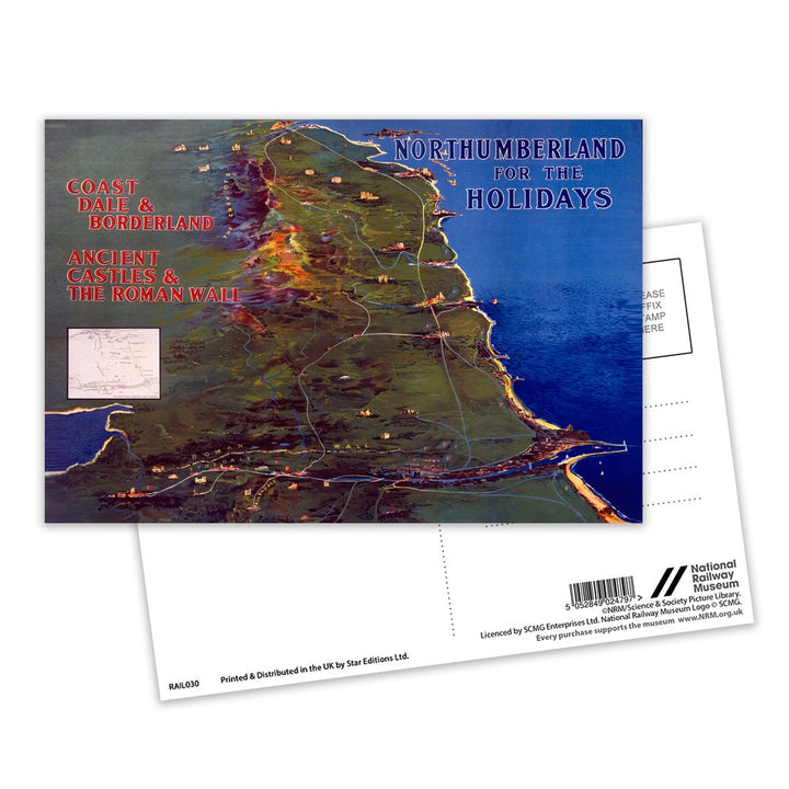 Northumberland for the Holidays Postcard Pack of 8