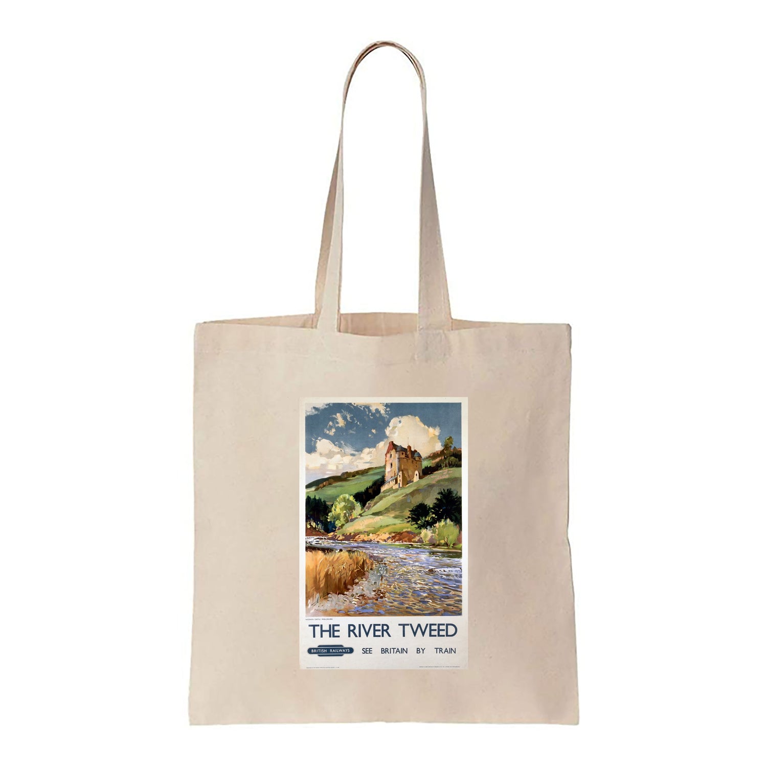 The River Tweed, Neidpath Castle, Peeblesshire - Canvas Tote Bag