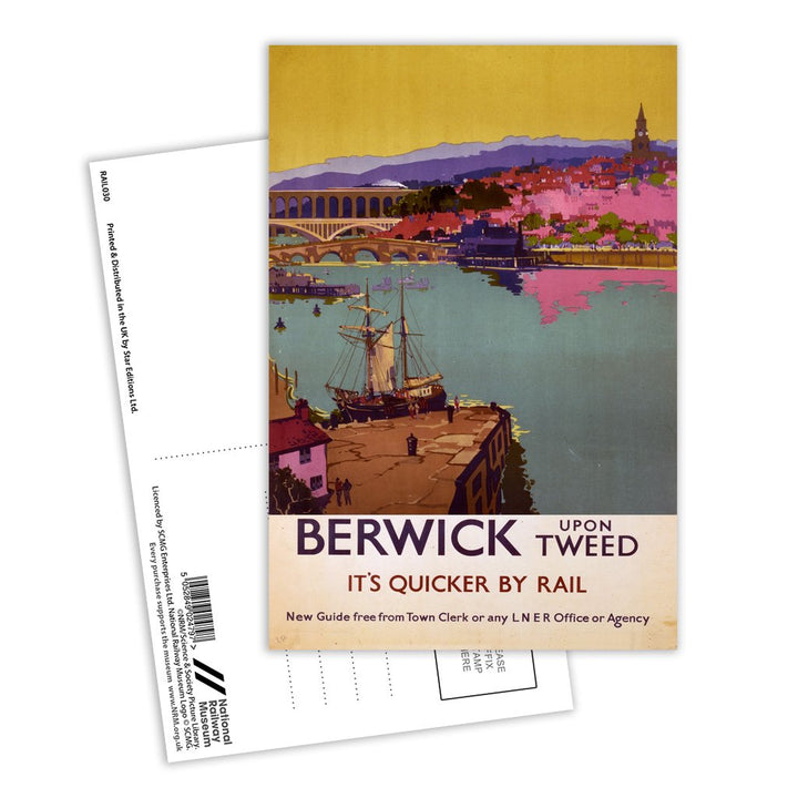 Berwick upon Tweed - It's Quicker By Rail Postcard Pack of 8