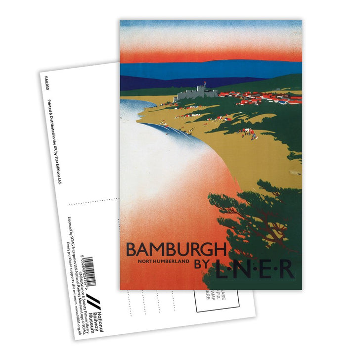 Bamburgh Northumberland - LNER Postcard Pack of 8