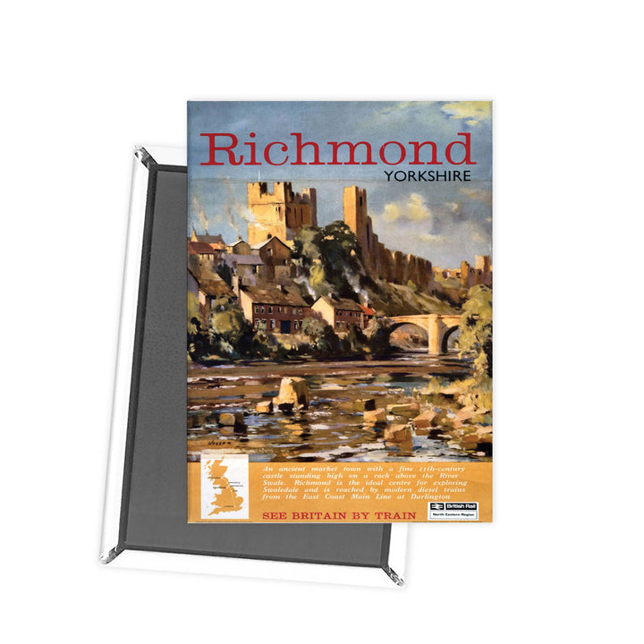 Richmond Yorkshire See Britain By Train Fridge Magnet
