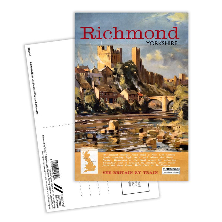 Richmond Yorkshire - See Britain By Train Postcard Pack of 8