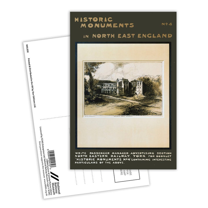 Historic Monuments in North East England No 4 Rievaulx Abbey Postcard Pack of 8