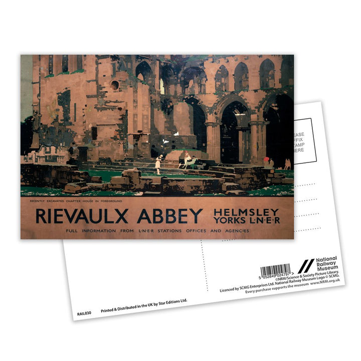 Recently Excavated Rievaulx Abbey - Helmsley Station Yorkshire Postcard Pack of 8