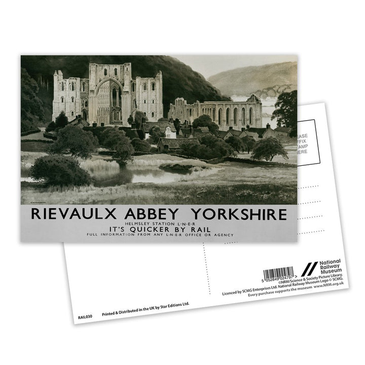 Rievaulx Abbey - Helmsley Station Yorkshire Postcard Pack of 8