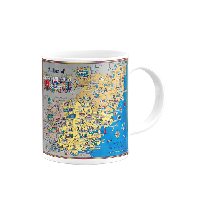 A Map of Essex, Suffolk, Hertfordshire Mug