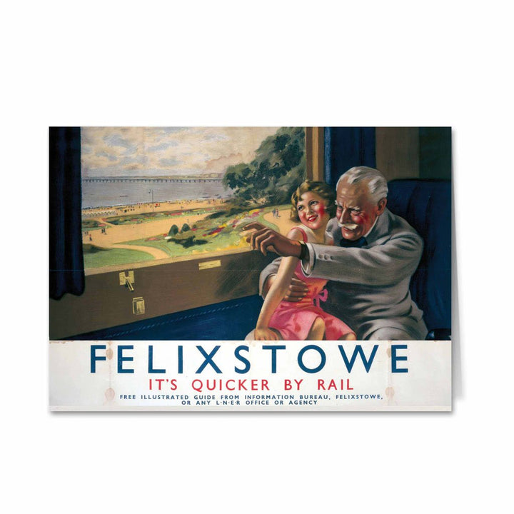 Felixstowe from the Train - Quicker by Rail Greeting Card