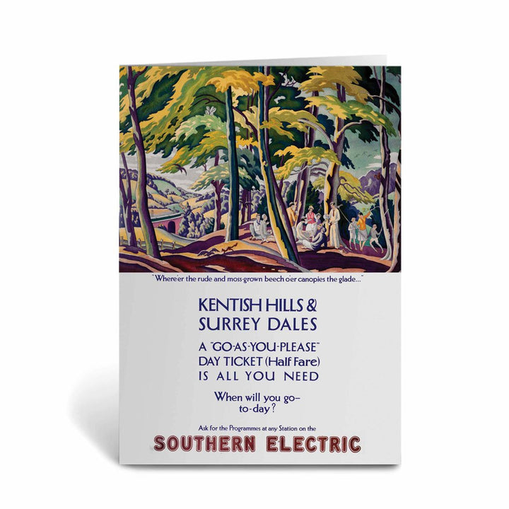 Kentish Hills and Surrey Dales Southern Electric Greeting Card