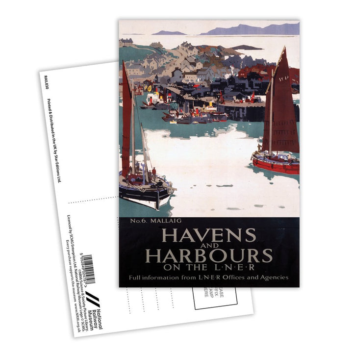 Havens and Harbours No 6 Mallaig Postcard Pack of 8