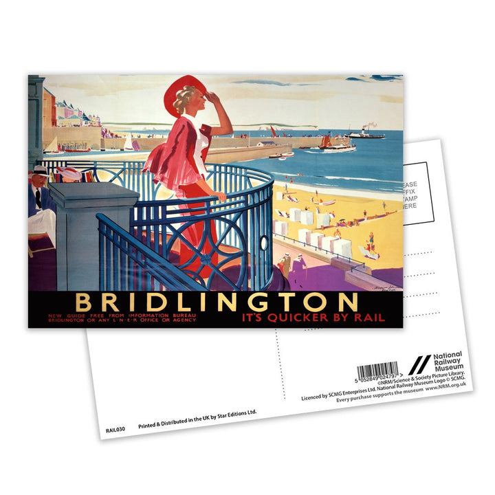 Bridlington - It's Quicker By Rail Postcard Pack of 8