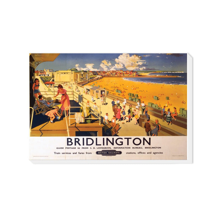 Bridlington Beach View - It's Quicker By Rail - Canvas