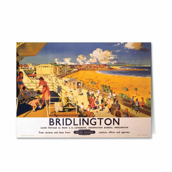 Bridlington Beach View - It's Quicker By Rail Greeting Card